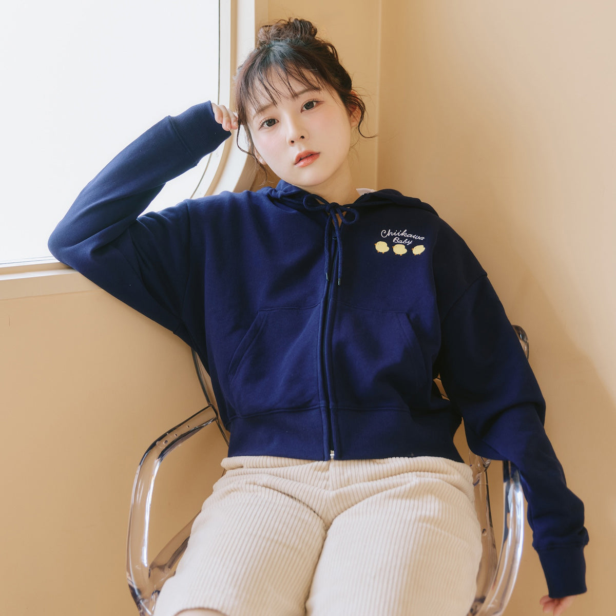ちいかわ Chiikawa Baby ZIPパーカー おまる ネイビー | ちいかわ