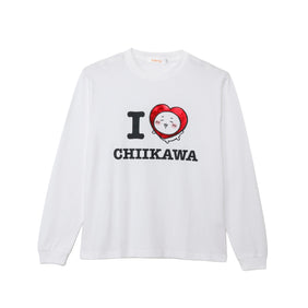 ちいかわ 長袖Tシャツ I LOVE CHIIKAWA ホワイト