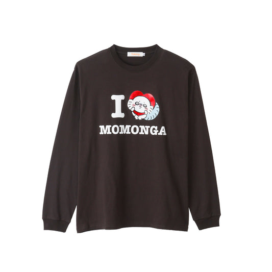 ちいかわ 長袖Tシャツ I LOVE MOMONGA スミ