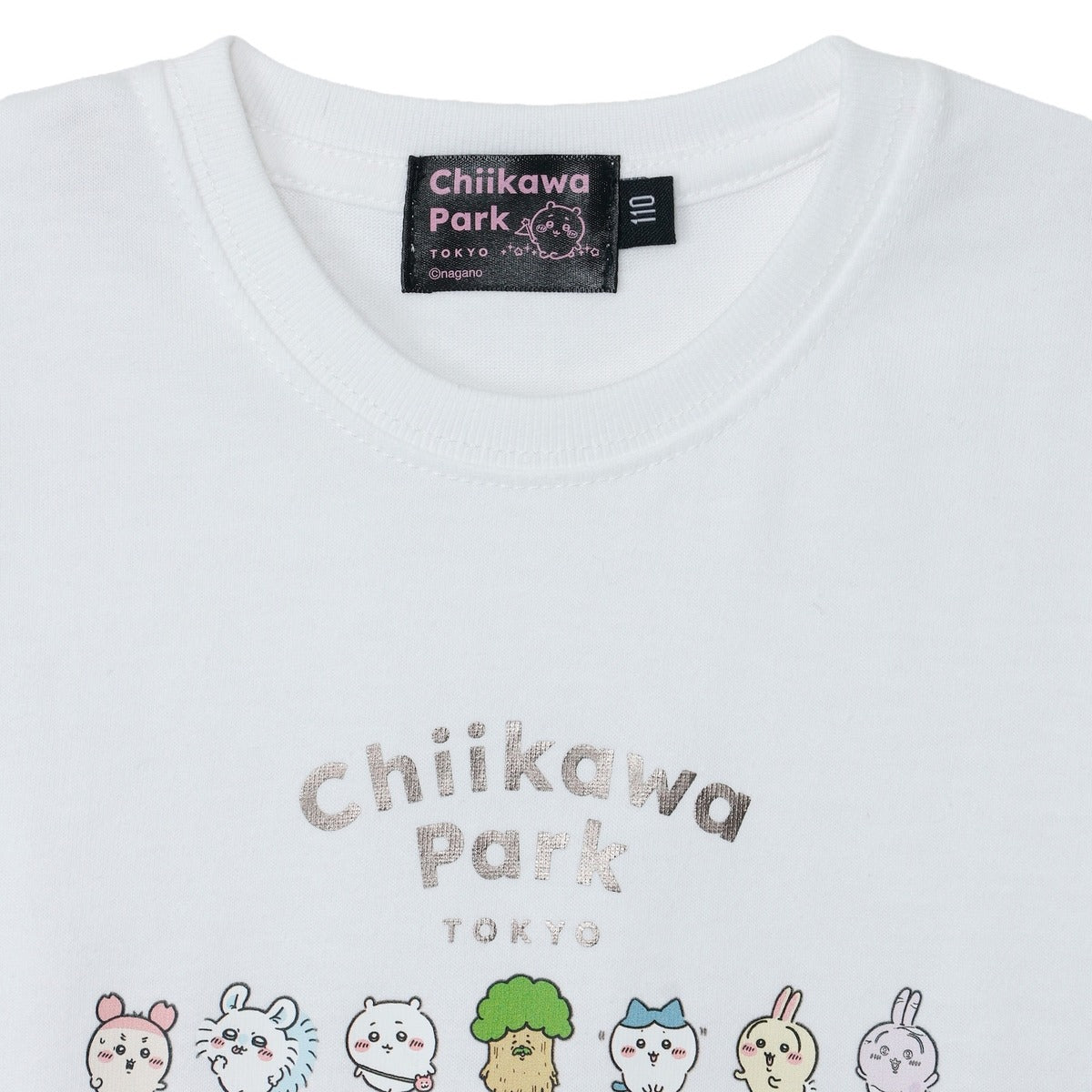 ★ちいかわパーク★新品タグ付きTシャツS☆ブラック＆ホワイト ちいかわパーク Tシャツ ビッグキャラクター ちいかわ ピンク（110,130