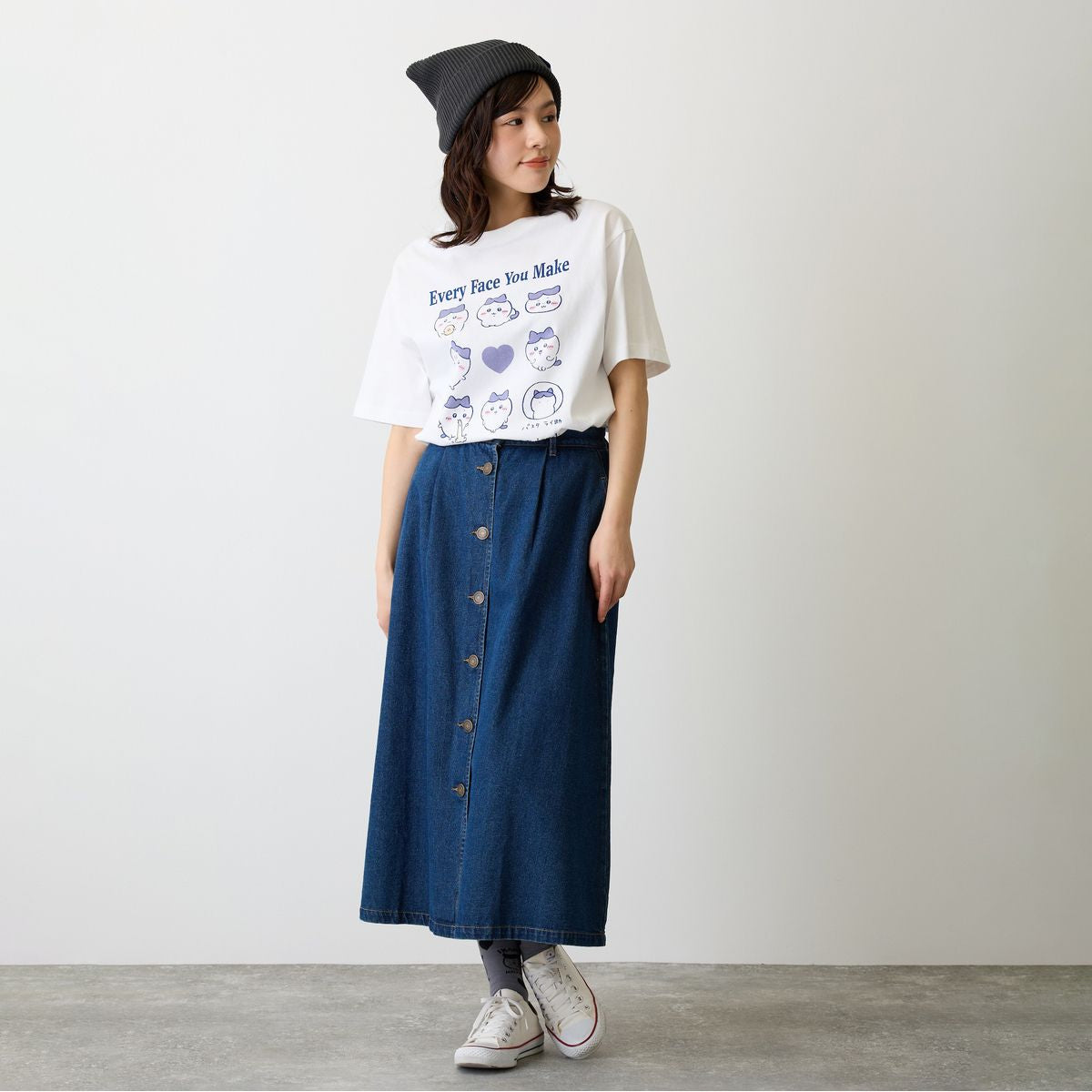 치이카와 T셔츠 (가르마 시리즈 / 화이트)