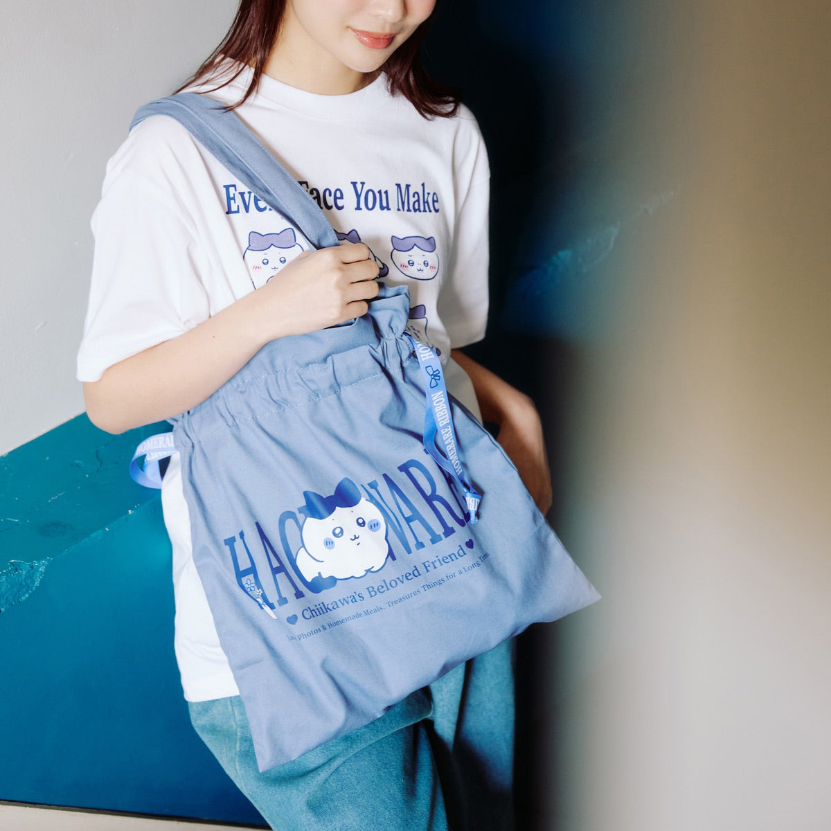 ちいかわ トートバッグ ハチワレシリーズ サックス