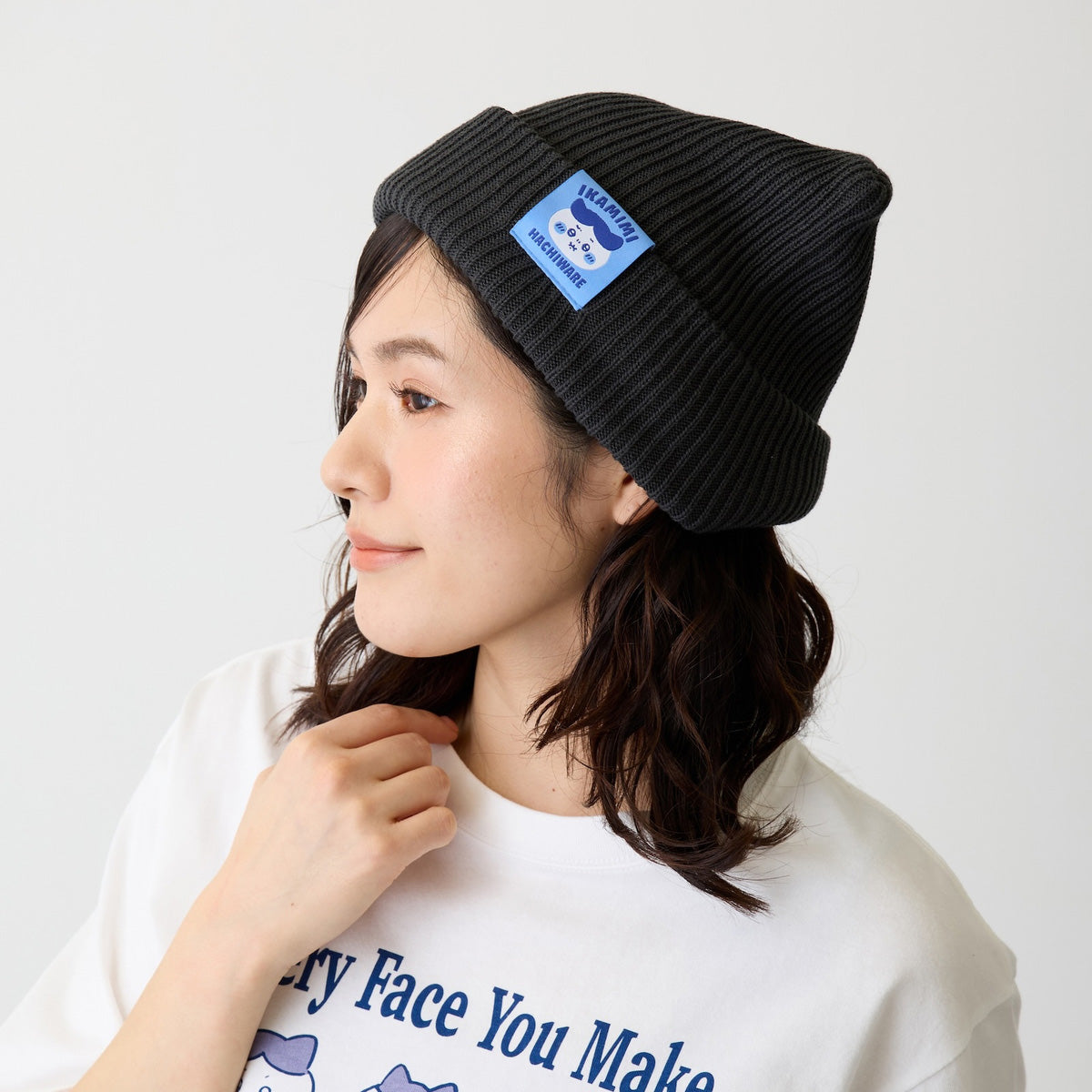 吉伊卡哇 针织帽 (哈奇喵系列 / 炭黑)