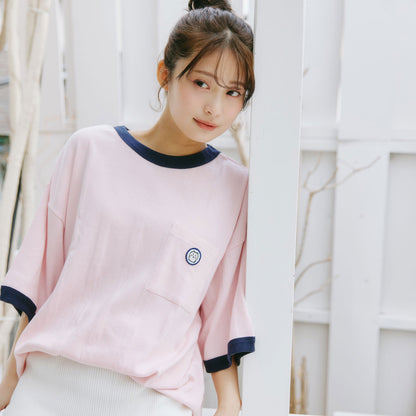 吉伊卡哇 寬鬆廓形口袋T恤 (Robert P.Miller×Talking / 吉伊卡哇 火烈鳥粉)