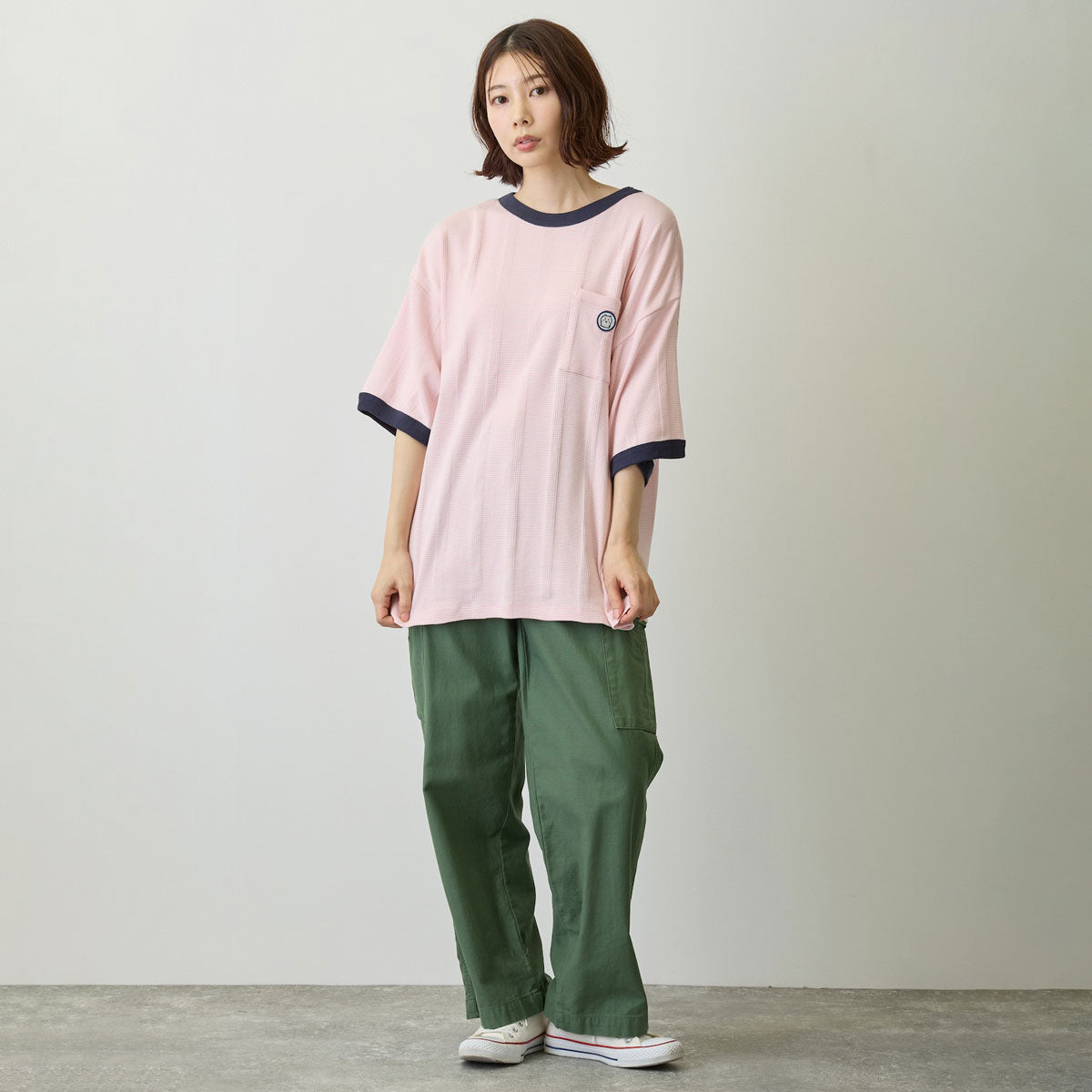 吉伊卡哇 寬鬆廓形口袋T恤 (Robert P.Miller×Talking / 吉伊卡哇 火烈鳥粉)