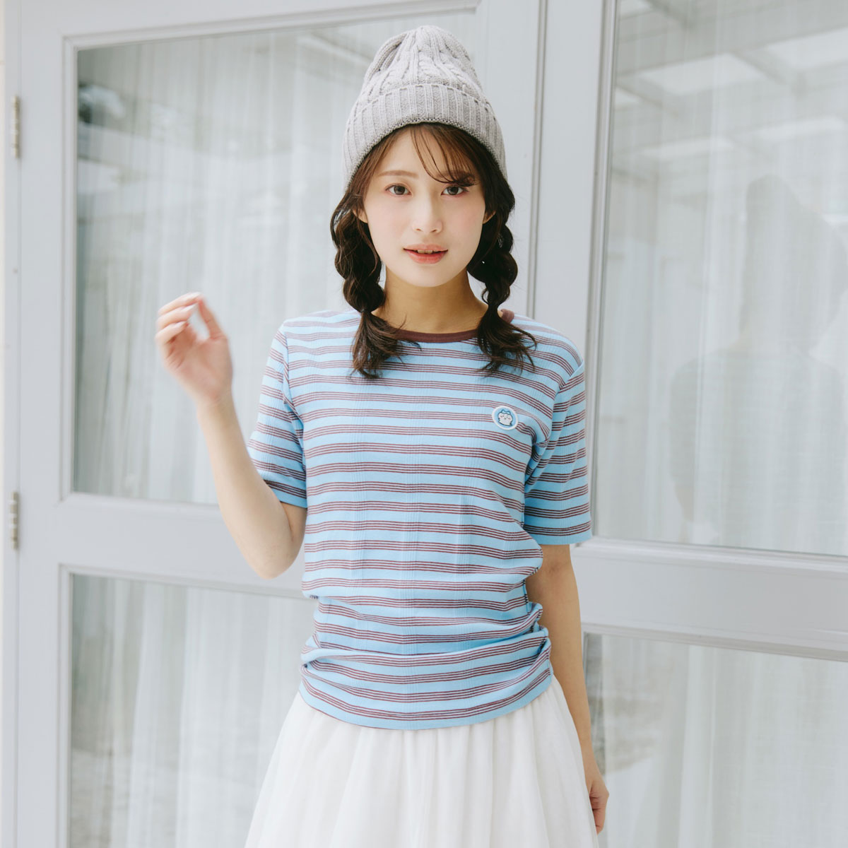 吉伊卡哇 T恤 (Robert P.Miller×Talking / 哈奇喵 蓝莓色)