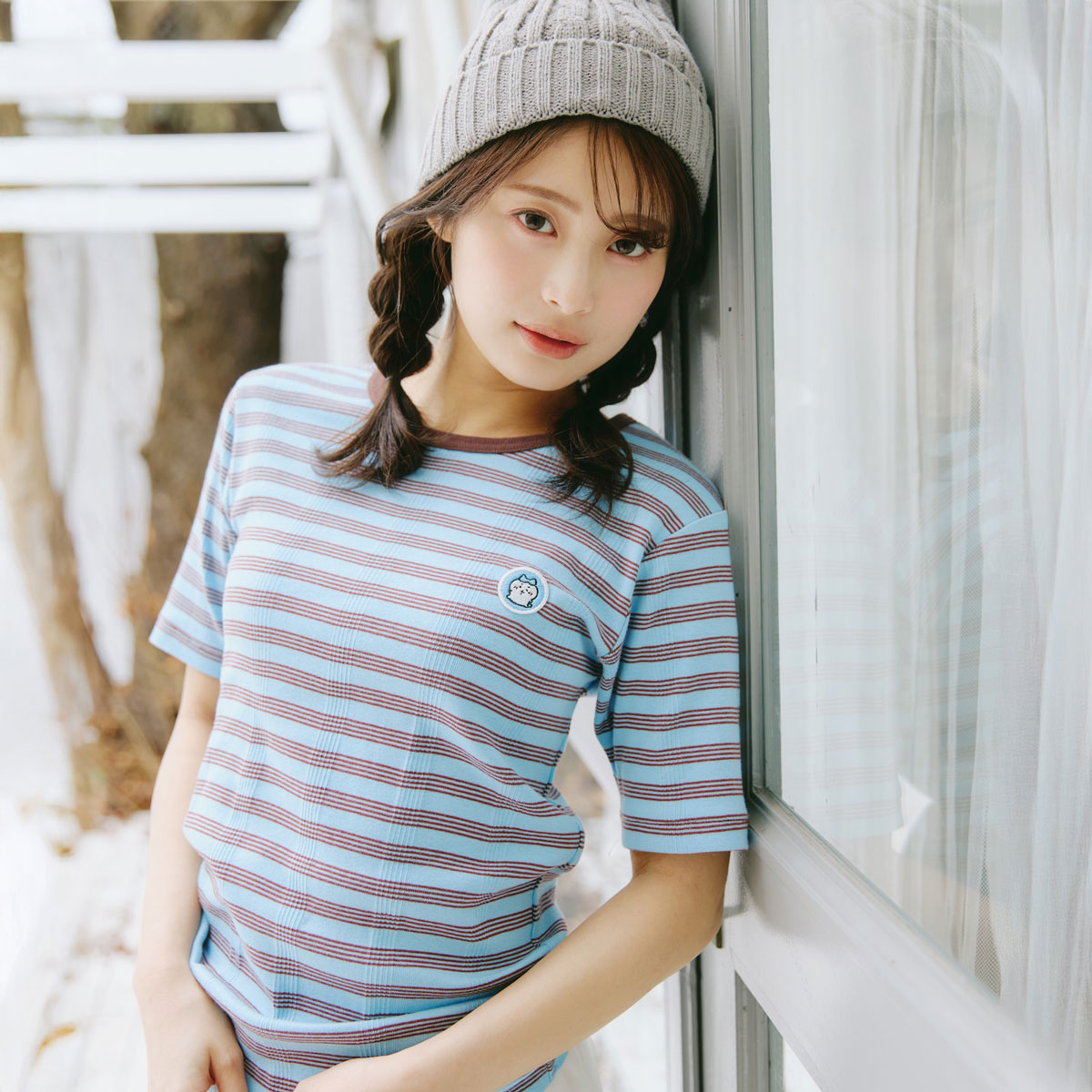 吉伊卡哇 T恤 (Robert P.Miller×Talking / 哈奇喵 蓝莓色)