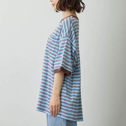 ちいかわ ビッグシルエットポケットTシャツ Robert P.Miller×Talking ハチワレ BLUEBERRY