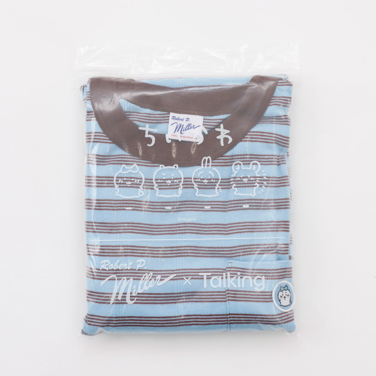 ちいかわ ビッグシルエットポケットTシャツ Robert P.Miller×Talking ハチワレ BLUEBERRY