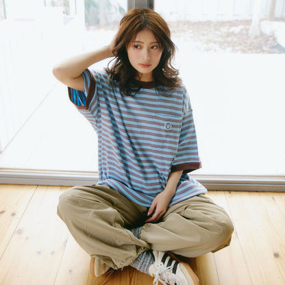 ちいかわ ビッグシルエットポケットTシャツ Robert P.Miller×Talking ハチワレ BLUEBERRY