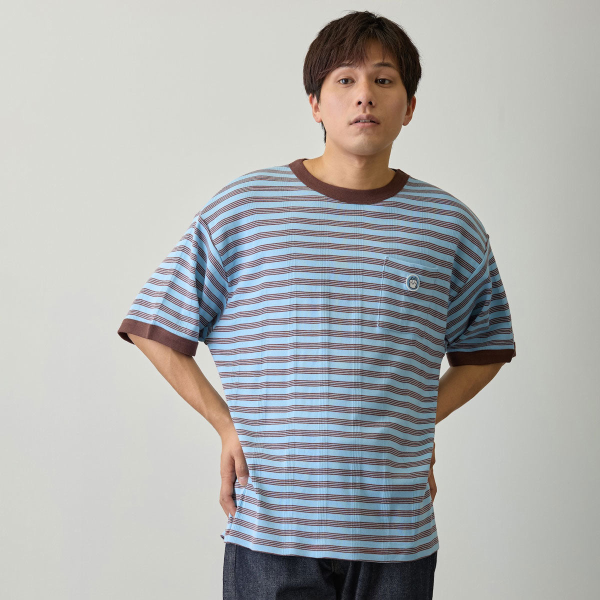 ちいかわ ビッグシルエットポケットTシャツ Robert P.Miller×Talking ハチワレ BLUEBERRY