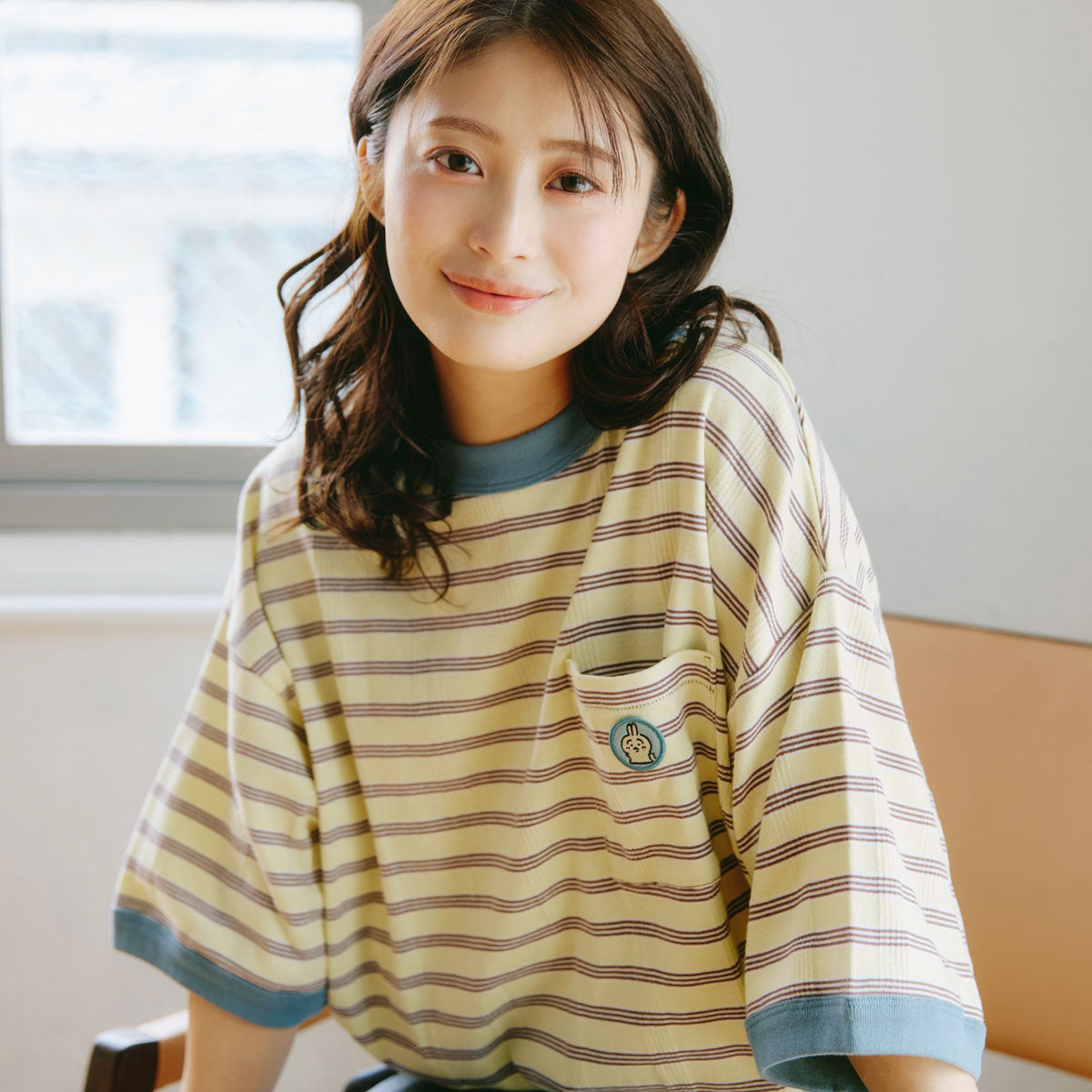 ちいかわ ビッグシルエットポケットTシャツ Robert P.Miller×Talking うさぎ BANANA