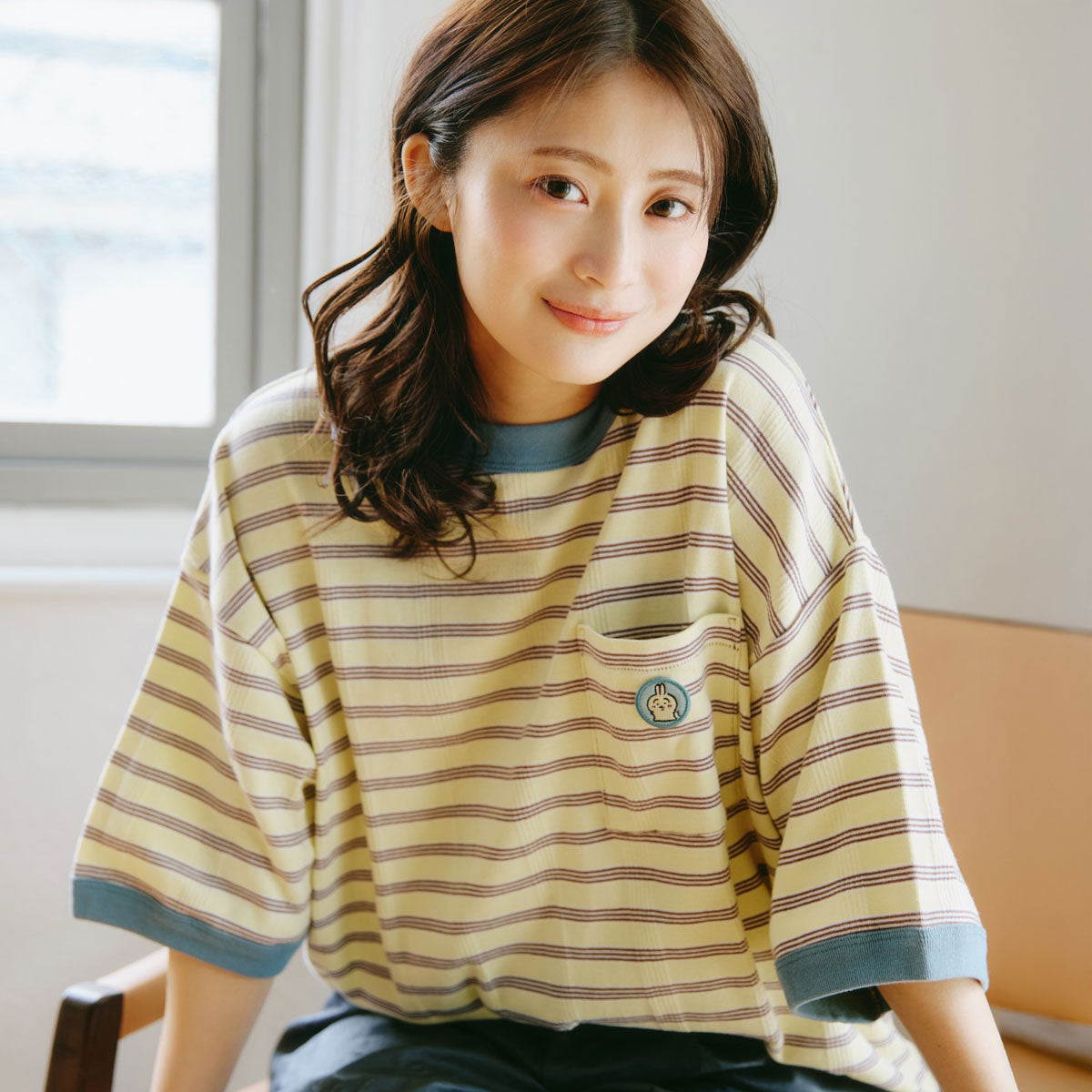 ちいかわ ビッグシルエットポケットTシャツ Robert P.Miller×Talking うさぎ BANANA