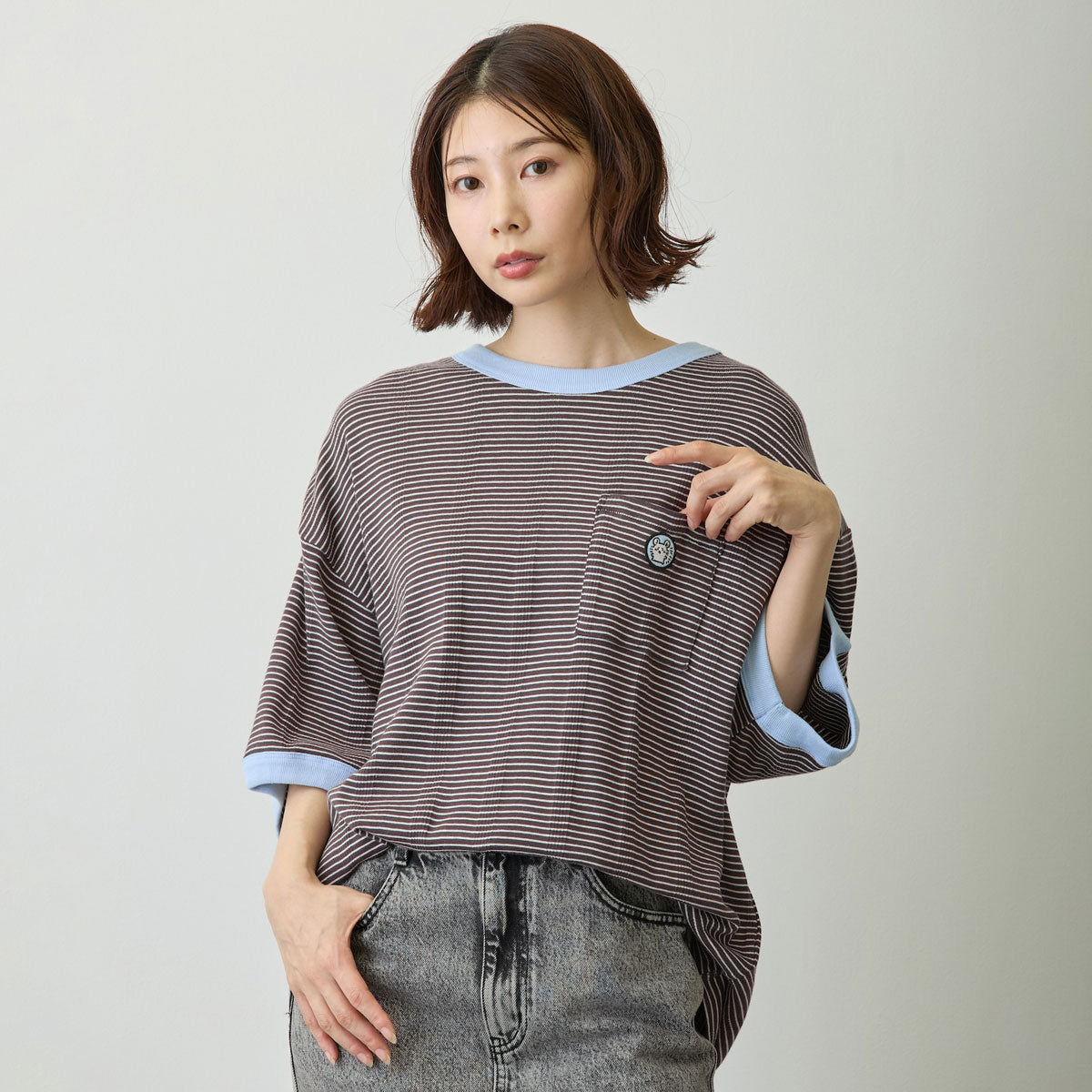 ちいかわ ビッグシルエットポケットTシャツ Robert P.Miller×Talking モモンガ COFFEE