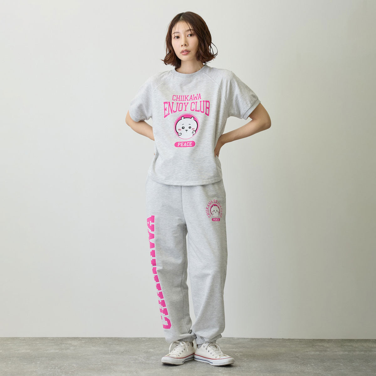치이카와 T셔츠 (피스 / 치이카와 오트밀 그레이)