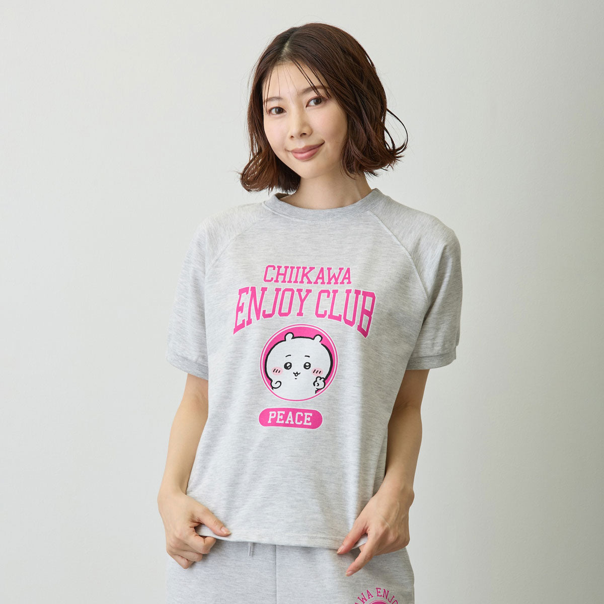 치이카와 T셔츠 (피스 / 치이카와 오트밀 그레이)