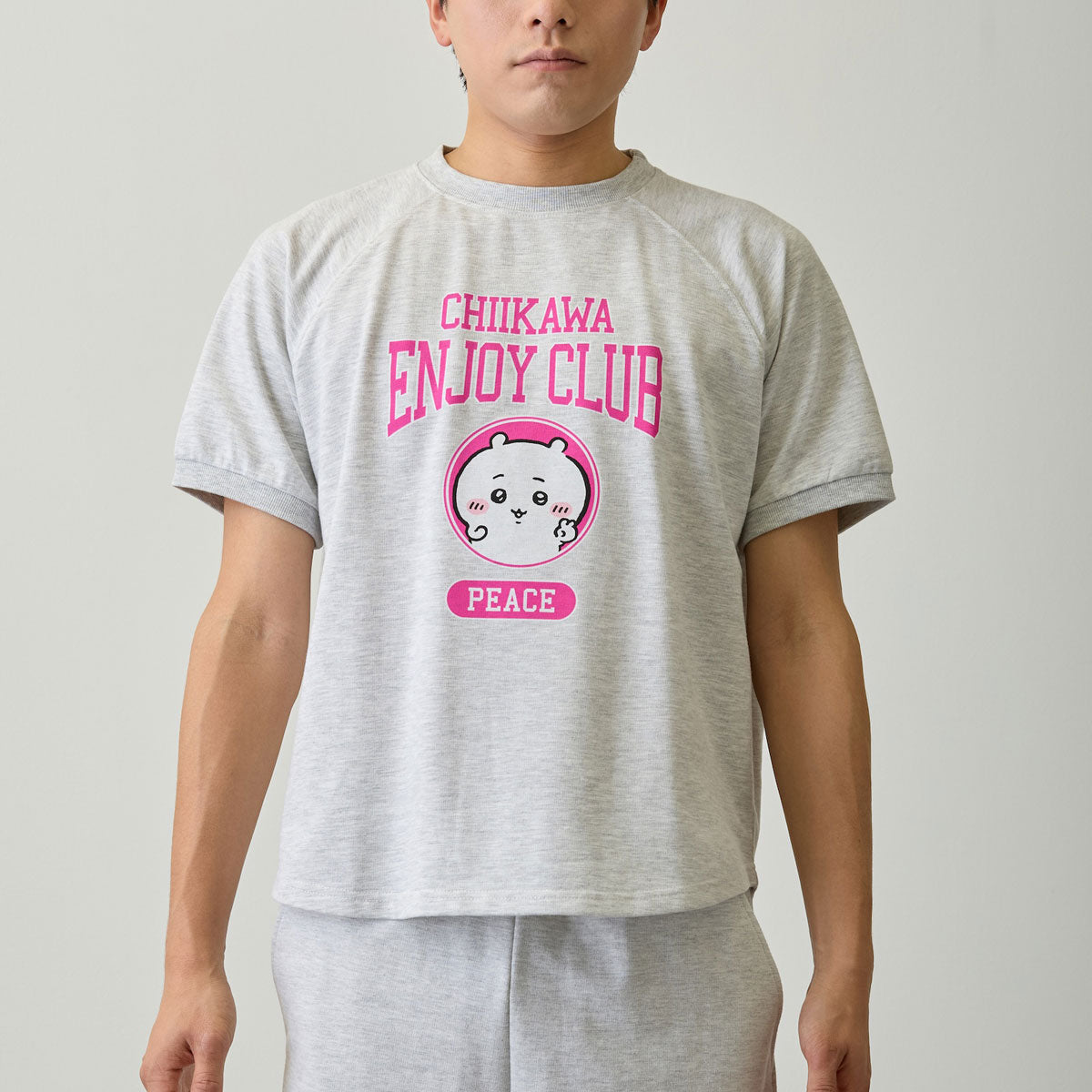 グレー Tシャツ ピースサイン ちいかわ Tシャツ ピース ちいかわ 杢グレー | ちいかわマーケット