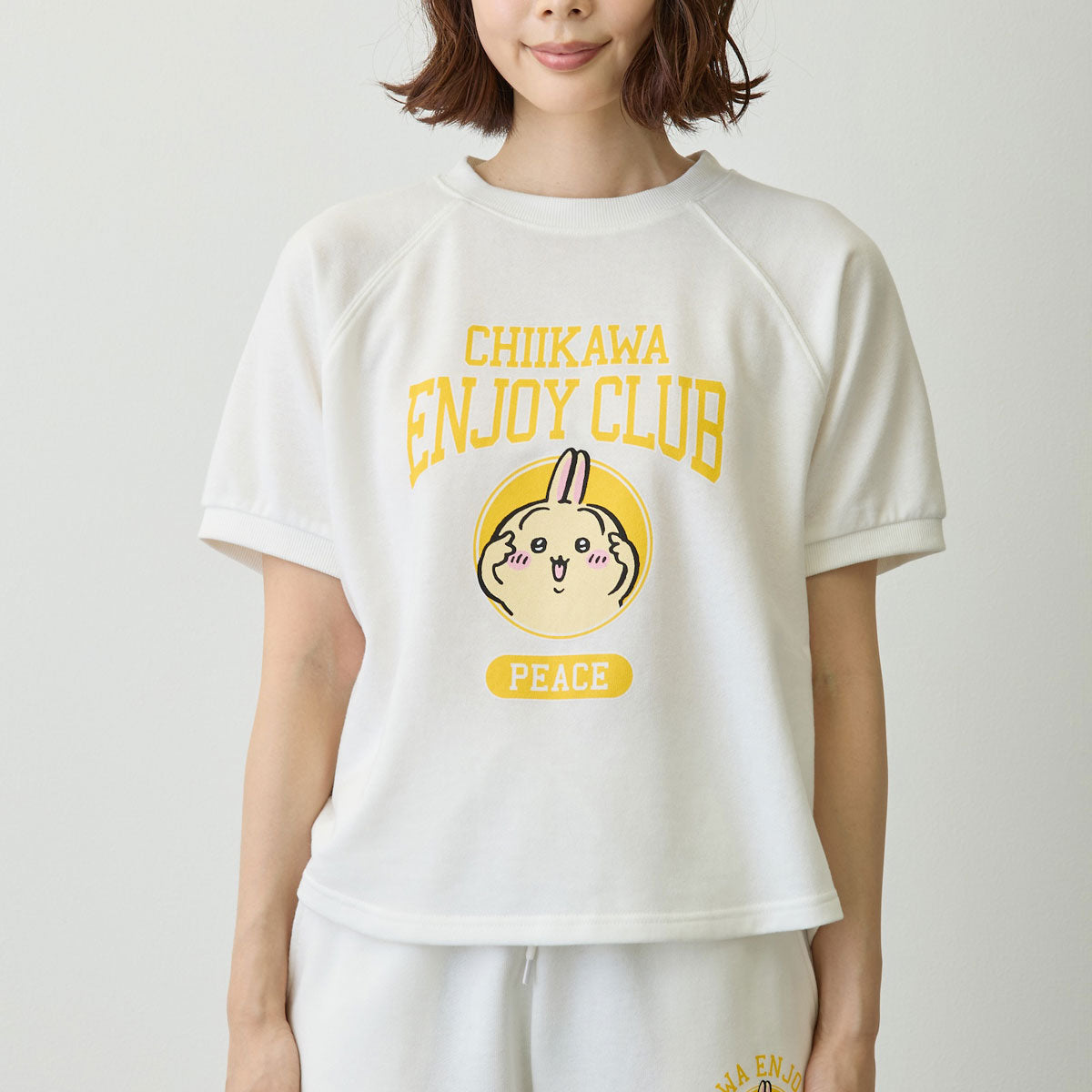 치이카와 T셔츠 (피스 / 토끼 화이트)