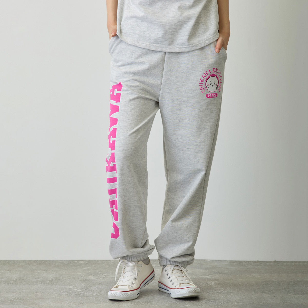 치이카와 스웨트 팬츠 (피스 / 치이카와 오트밀 그레이)
