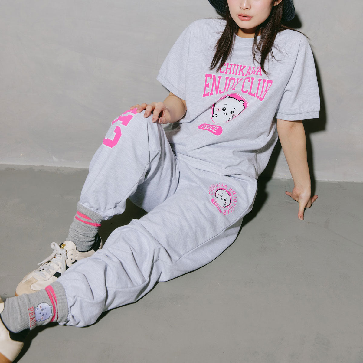 치이카와 스웨트 팬츠 (피스 / 치이카와 오트밀 그레이)