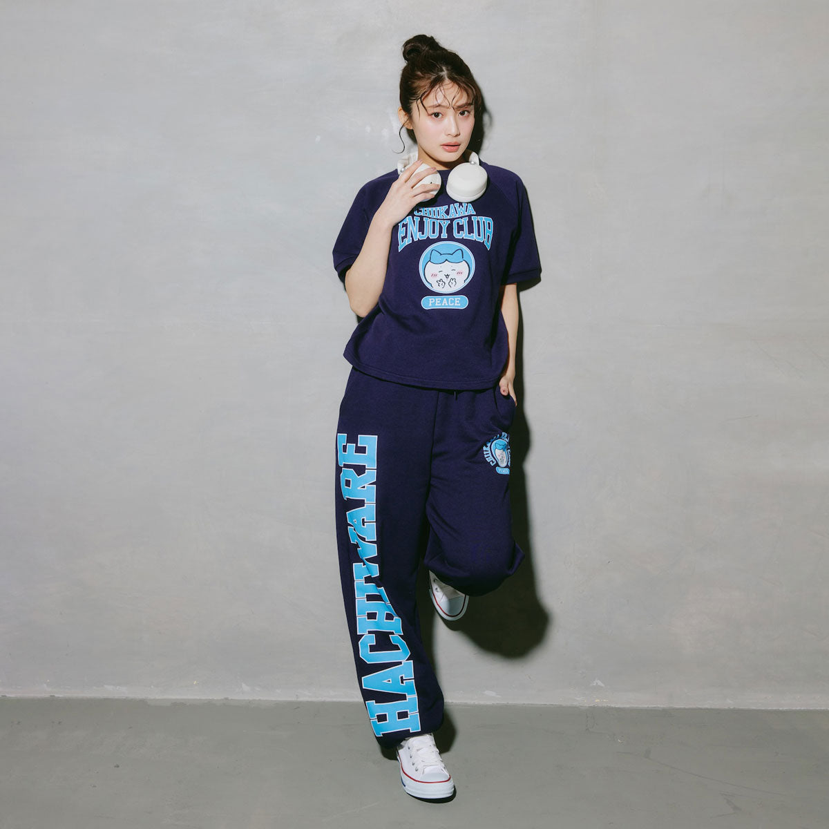 치이카와 스웨트 팬츠 (피스 / 가르마 네이비)