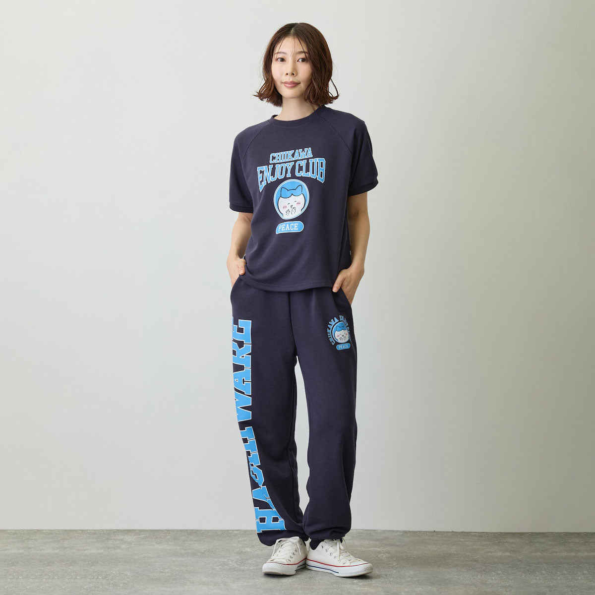 치이카와 스웨트 팬츠 (피스 / 가르마 네이비)