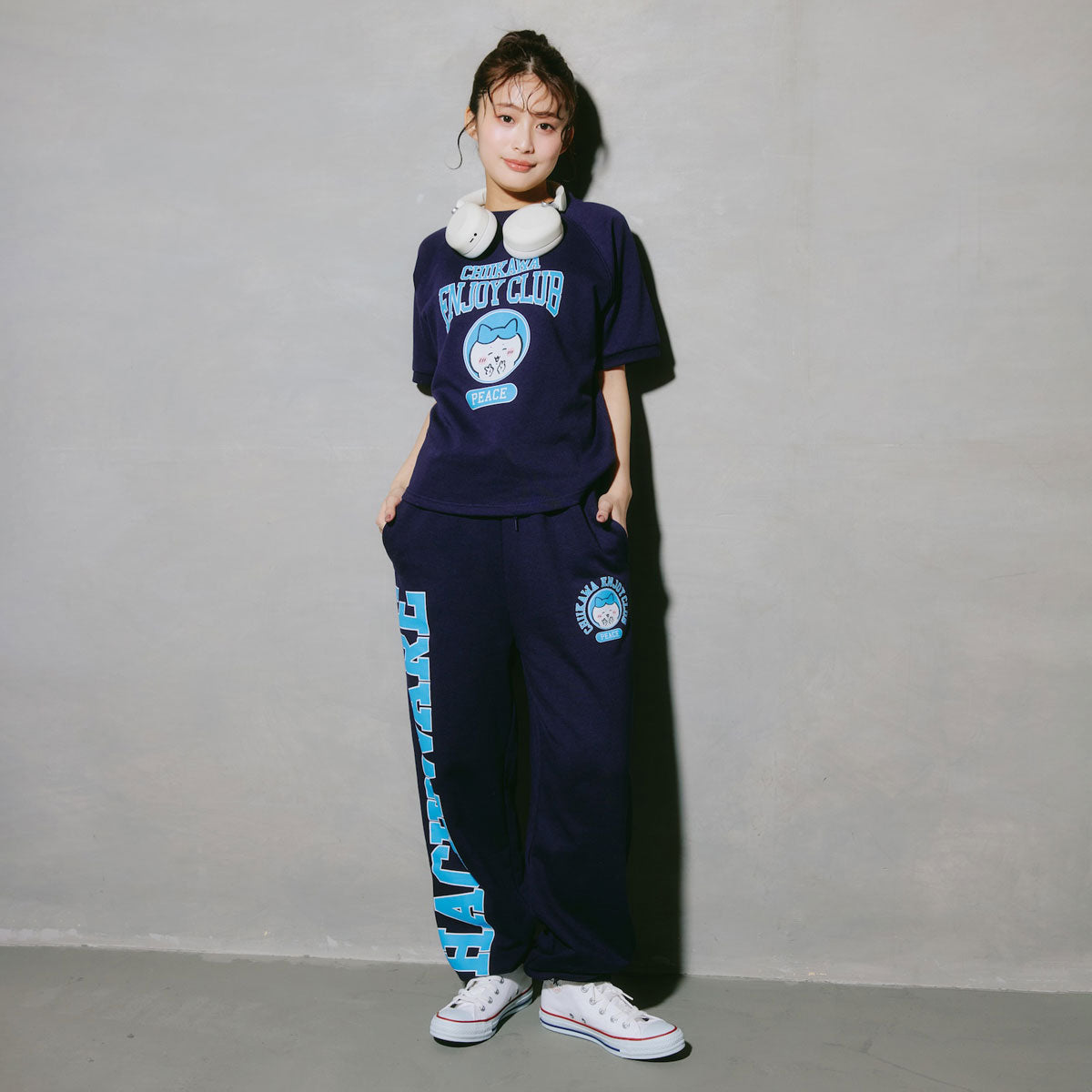 치이카와 스웨트 팬츠 (피스 / 가르마 네이비)