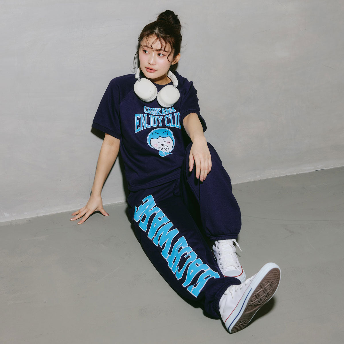 치이카와 스웨트 팬츠 (피스 / 가르마 네이비)