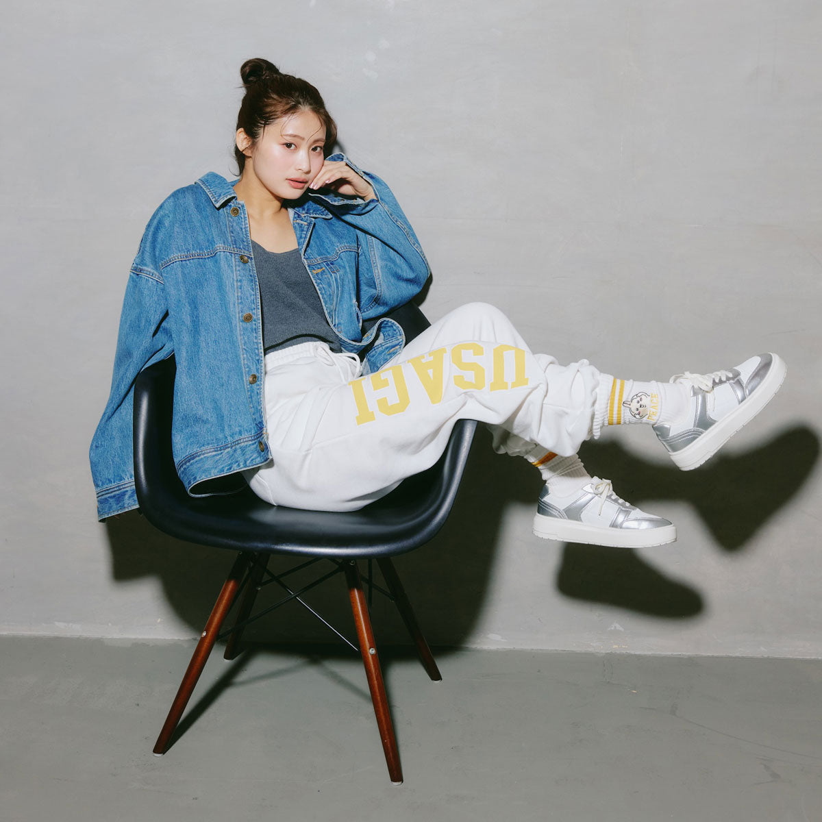 치이카와 스웨트 팬츠 (피스 / 토끼 화이트)