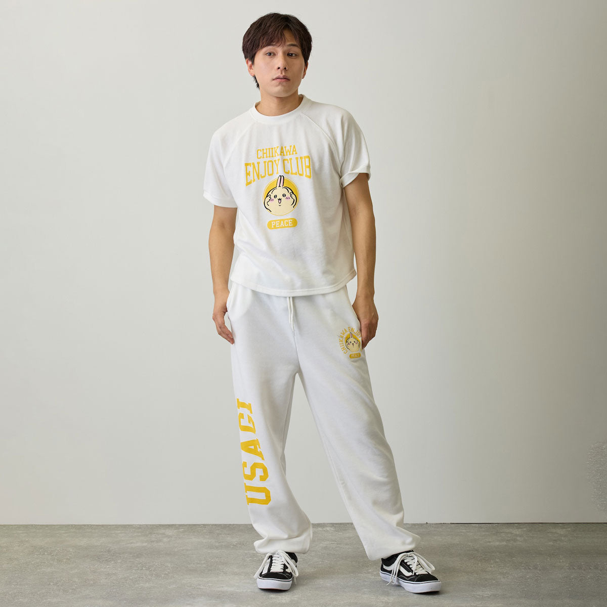치이카와 스웨트 팬츠 (피스 / 토끼 화이트)