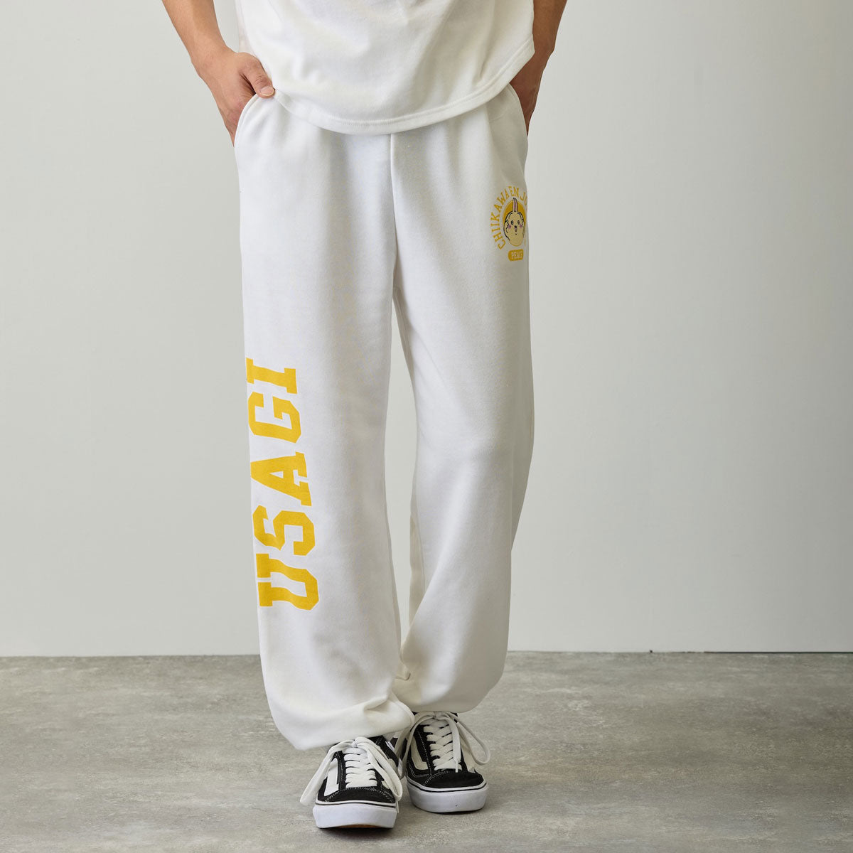 치이카와 스웨트 팬츠 (피스 / 토끼 화이트)