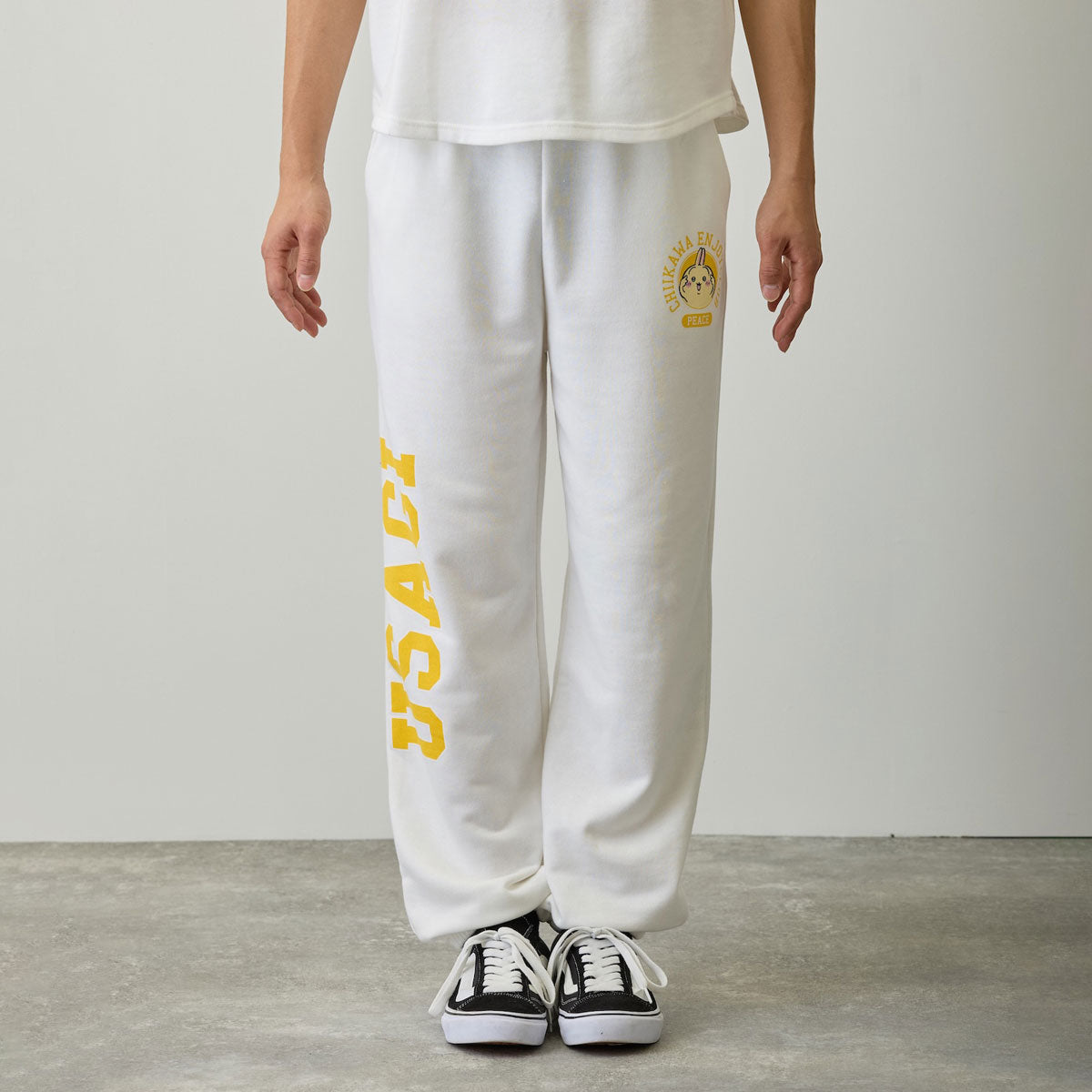 치이카와 스웨트 팬츠 (피스 / 토끼 화이트)