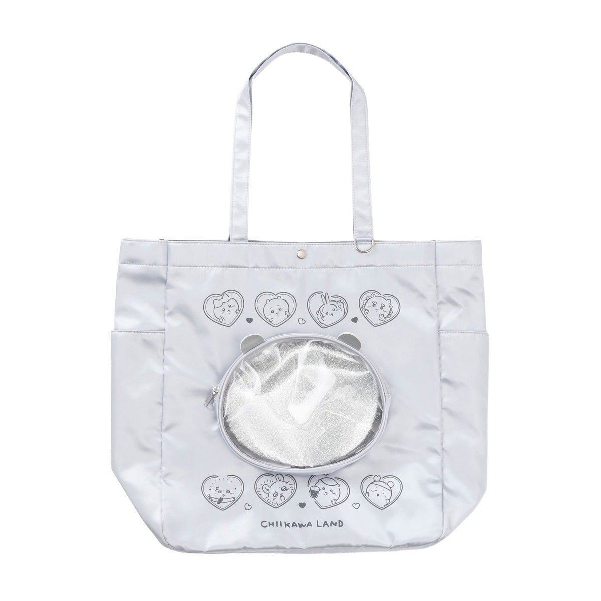 ちいかわ Go！IKEBUKURO トートバッグ ちいかわおかおポケット シルバー