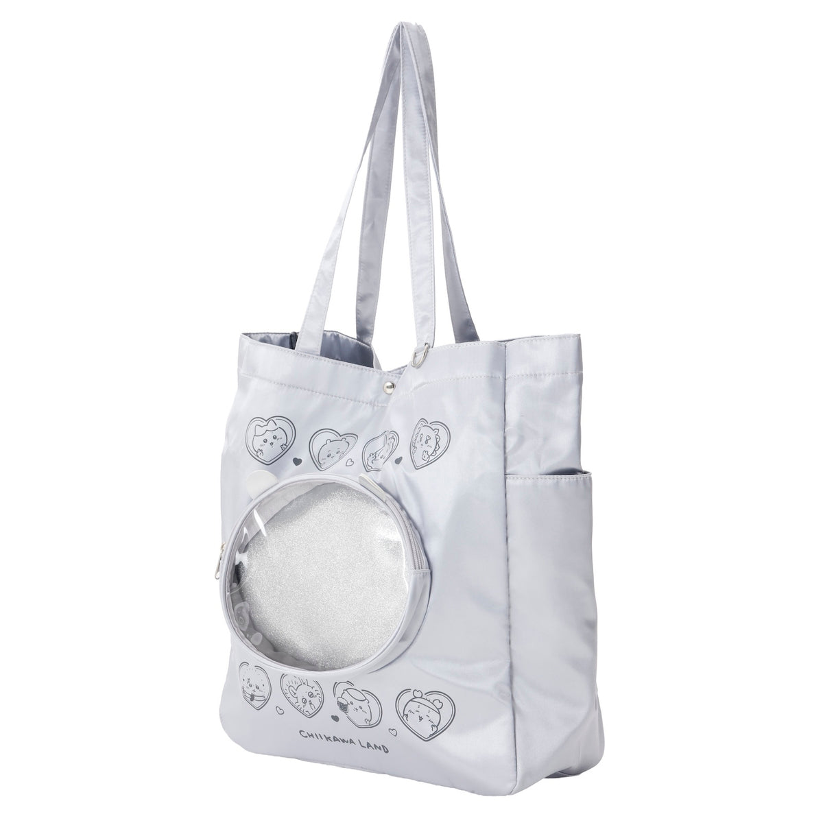 ちいかわ Go！IKEBUKURO トートバッグ ちいかわおかおポケット シルバー
