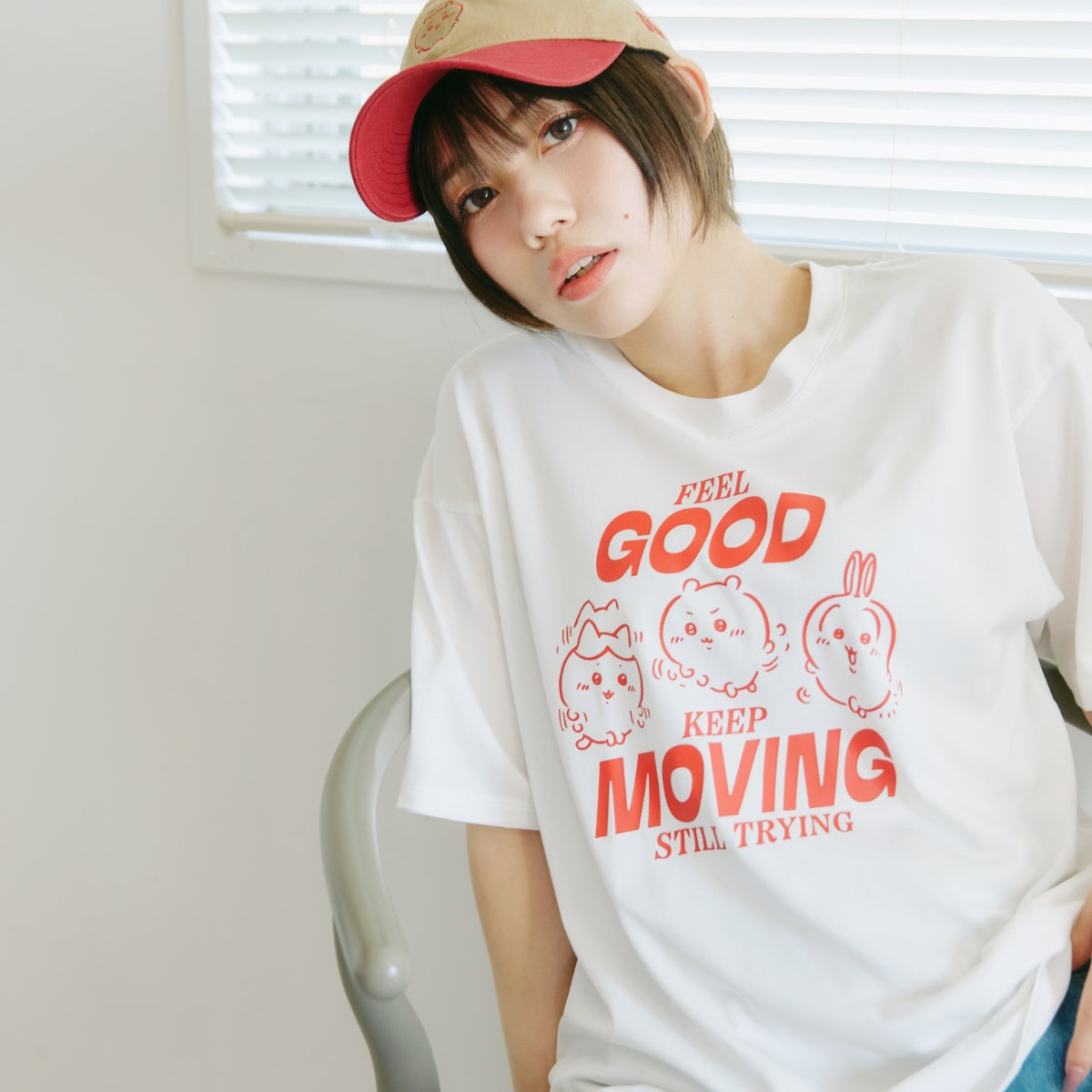 ちいかわ ドライTシャツ MOVE みんな ホワイト | ちいかわマーケット