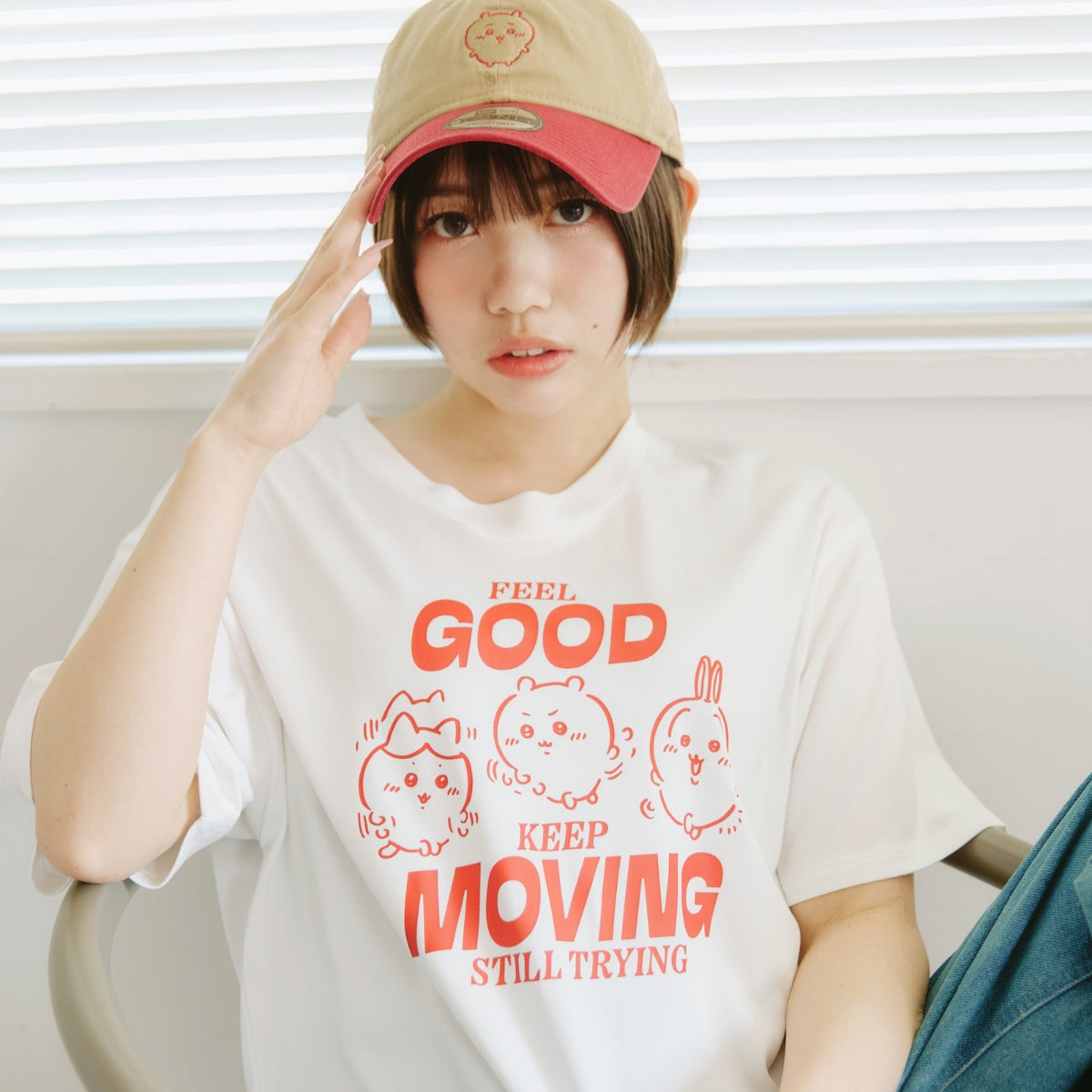 ちいかわ ドライTシャツ MOVE みんな ホワイト | ちいかわマーケット