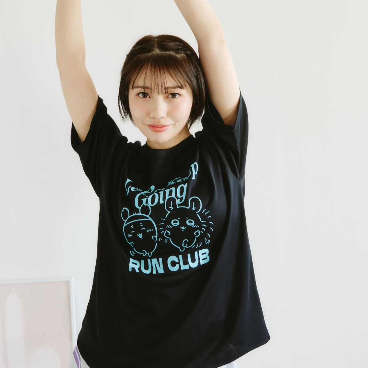 ちい　ブラックＭ ちいかわ ドライTシャツ RUN モモンガ古本屋 ブラック | ちいかわ