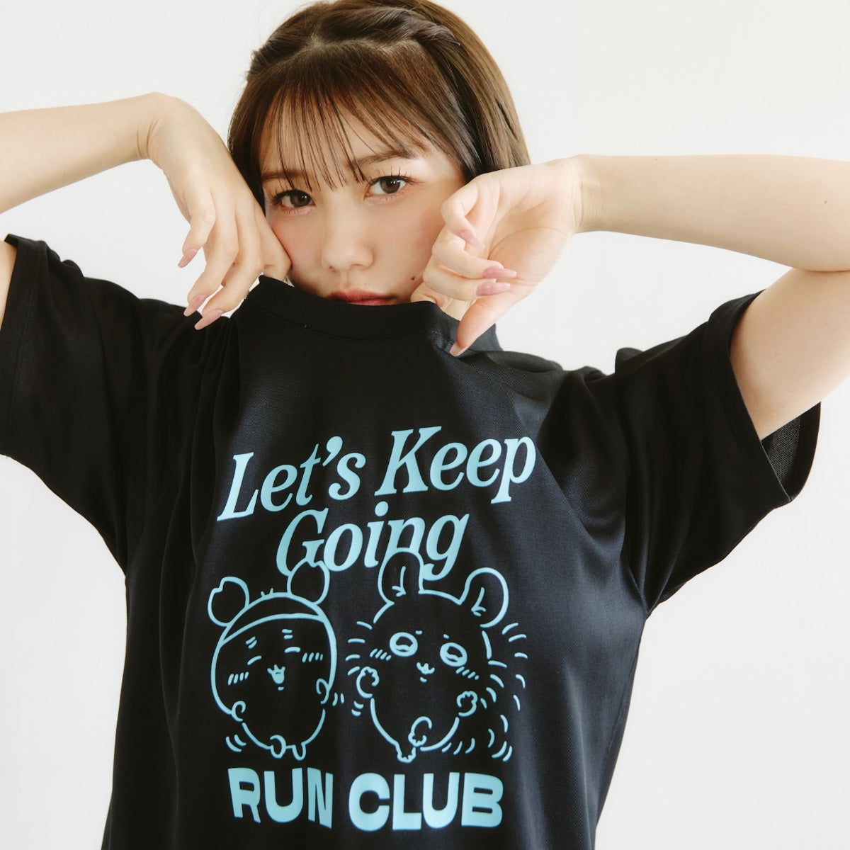 ちいかわ ドライTシャツ RUN モモンガ古本屋 ブラック | ちいかわ