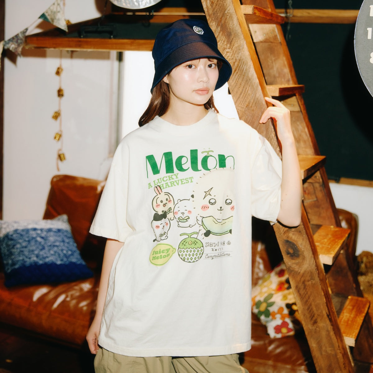 ちいかわ Tシャツ メロン クリーム | ちいかわマーケット 公式グッズ