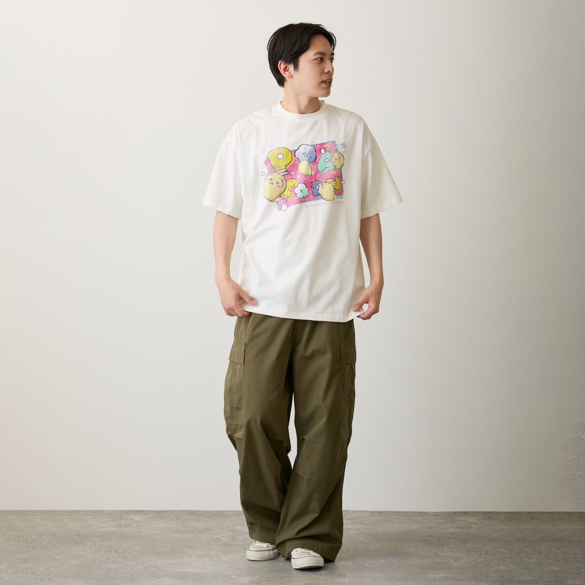 ちいかわ Tシャツ POPCORN オフ