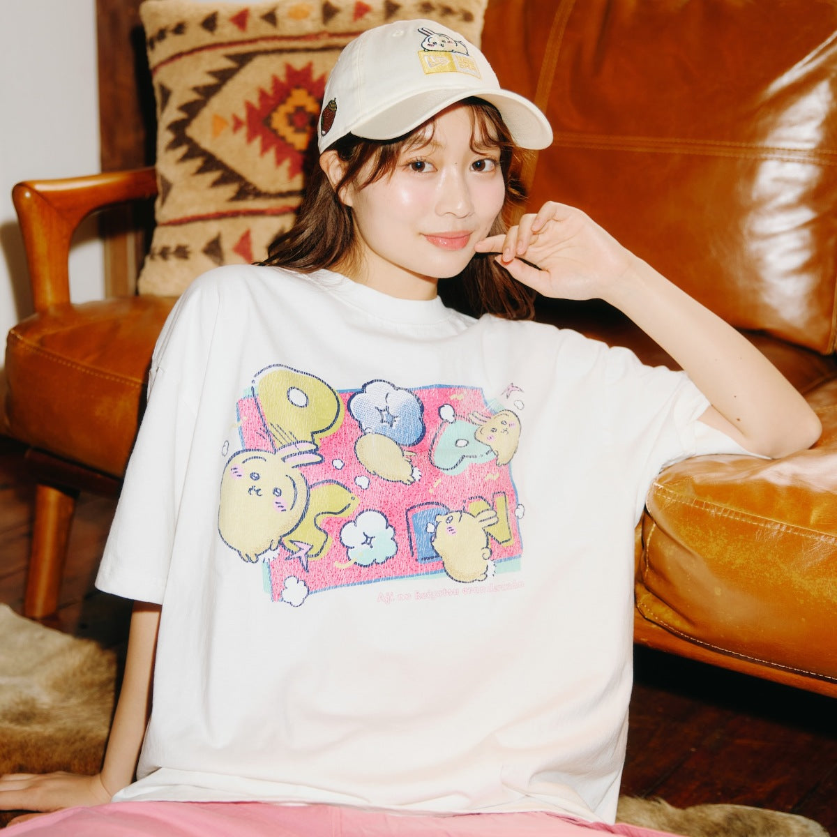 ちいかわ Tシャツ POPCORN オフ