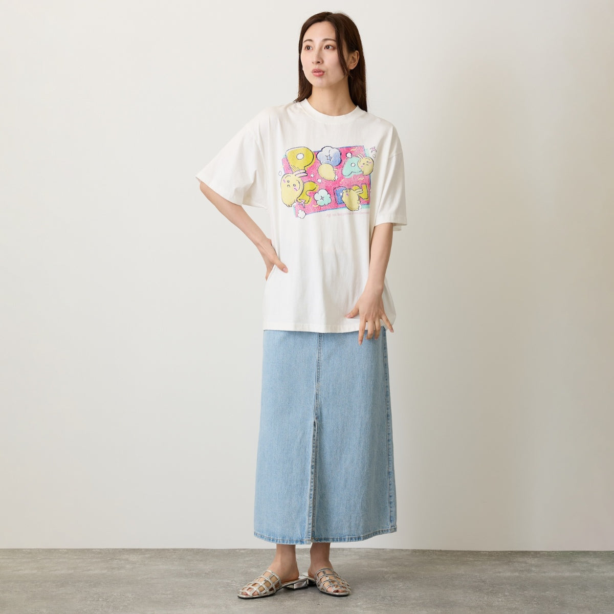 ちいかわ Tシャツ POPCORN オフ