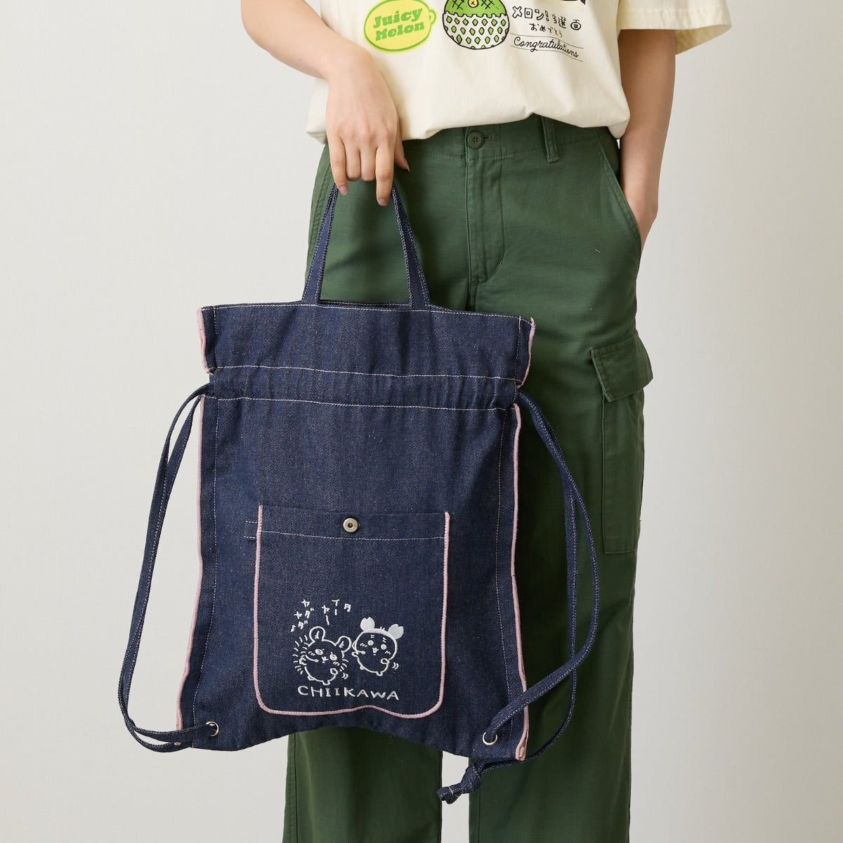 Chiikawa Denim Knapsack Dance (Indigo) | Chiikawa Market Official