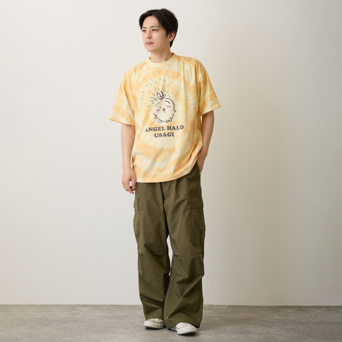 ちいかわ Tシャツ タイダイ 天使の輪 イエロー