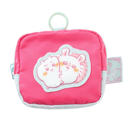 ちいかわ ぷっくりアップリケポーチ ちいかわ＆モモンガ ピンク