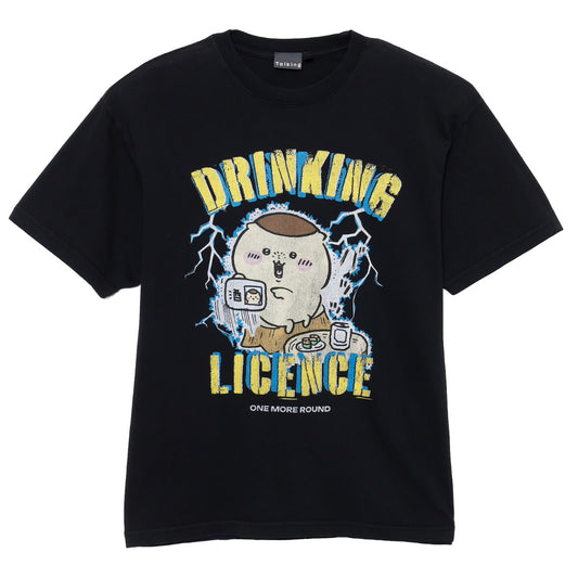 Chiikawa T-shirt DRINKING LICENCE (Black)