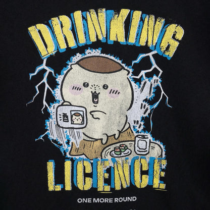 치이카와 T셔츠 DRINKING LICENCE 블랙