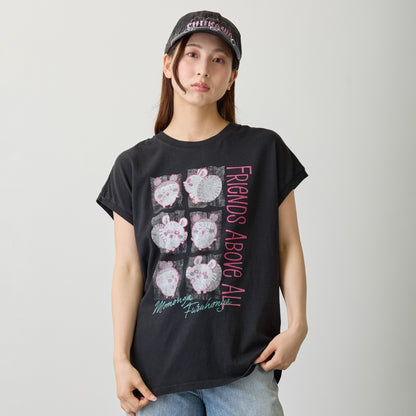 치이카와 와이드 민소매 FRIENDS ABOVE ALL 블랙