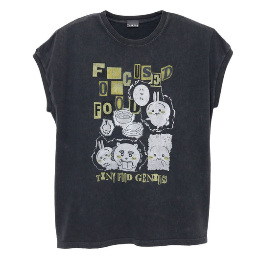 Chiikawa Wide Sleeveless FOCUSED ON FOOD (Charcoal)