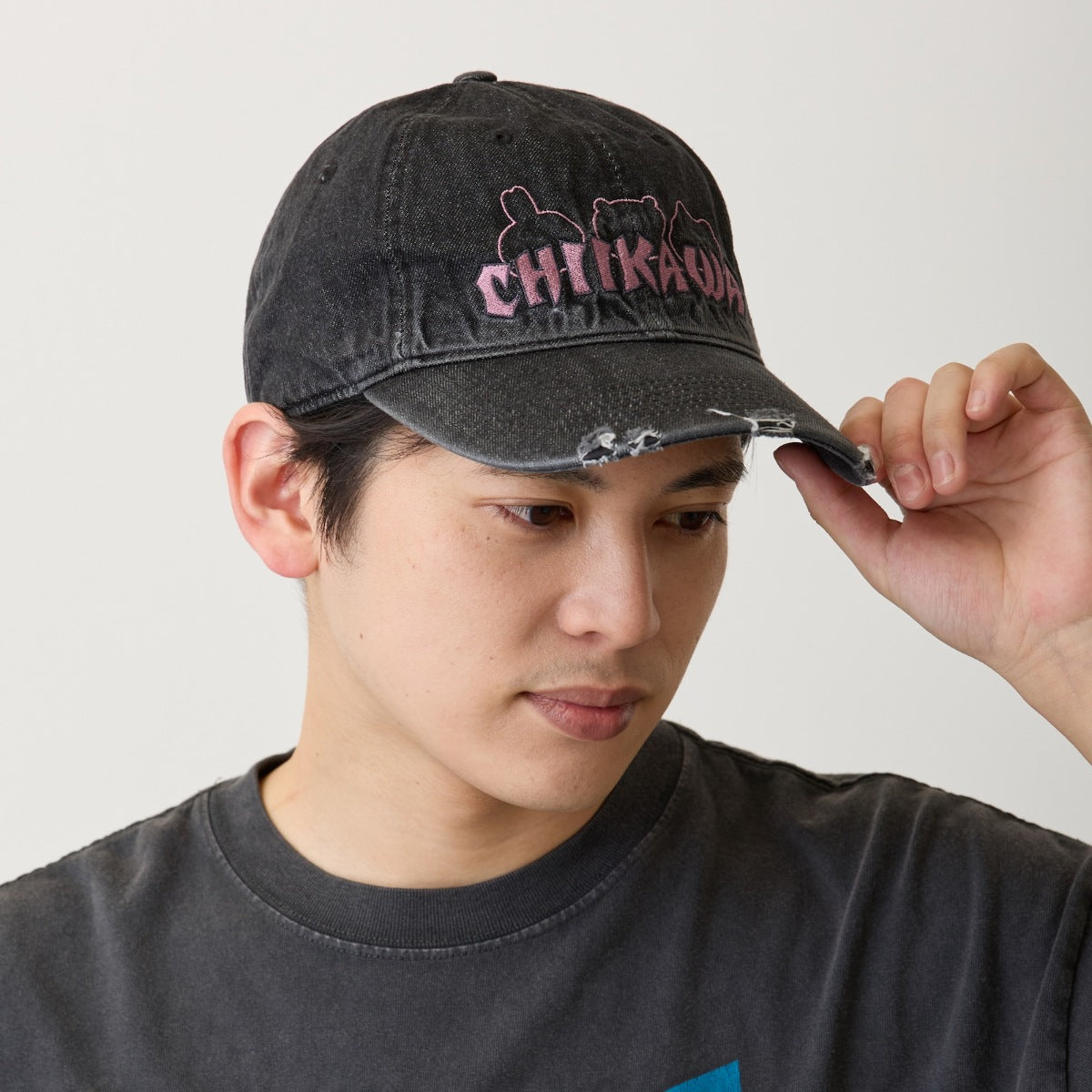 ちいかわ キャップ STAY CUTE STAY PUNK ブラック